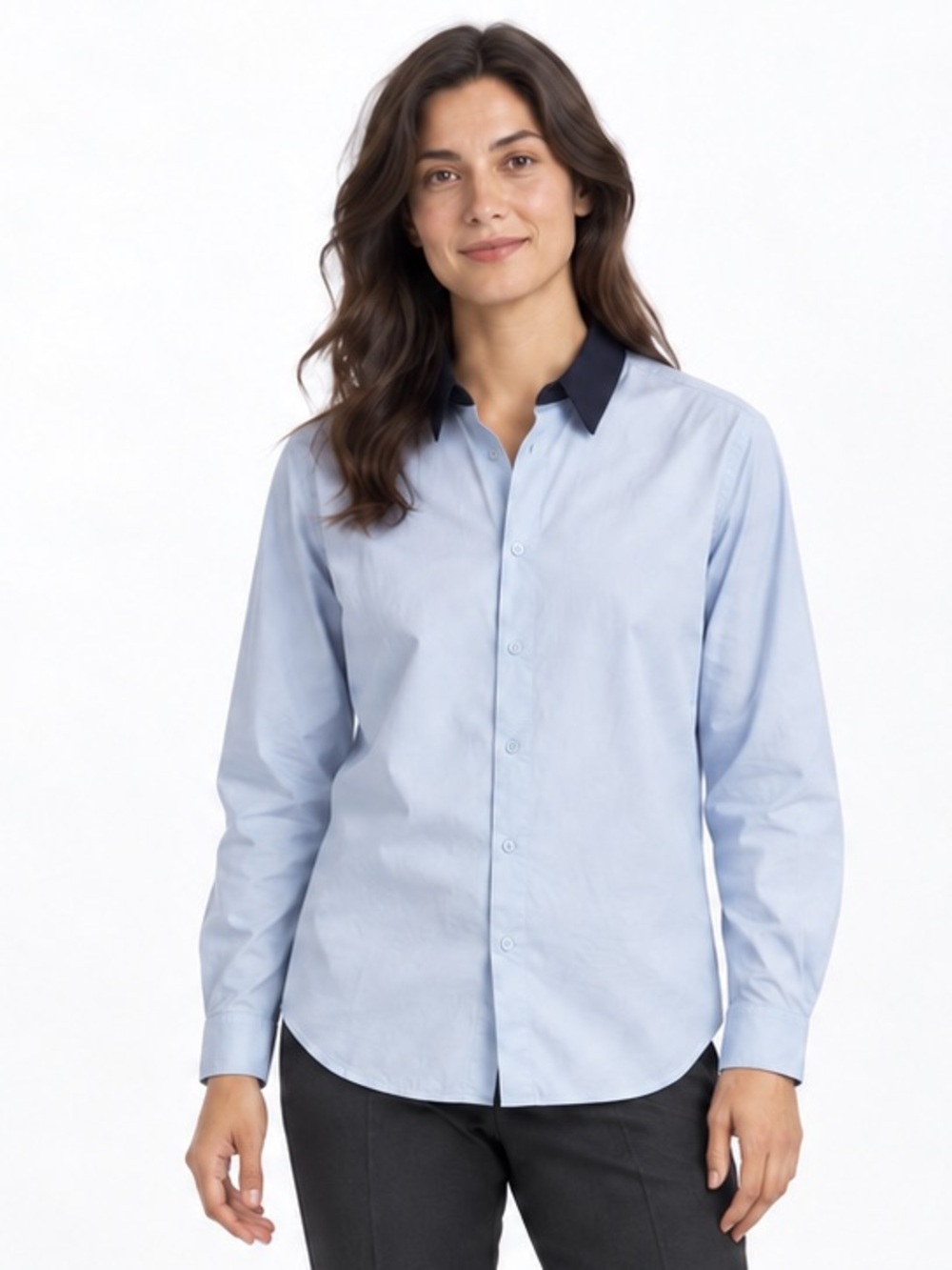 Marni X H&M Button-Down Shirt Blue Contrast Double Collar Women’s Career small